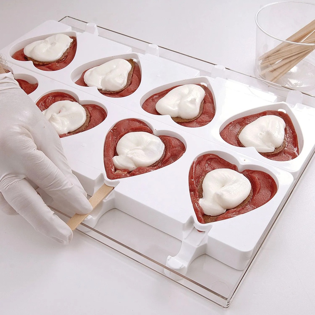 Gel03 Heart-Ic- Set 2 Silicone Mould 91X85 H 23 Mm