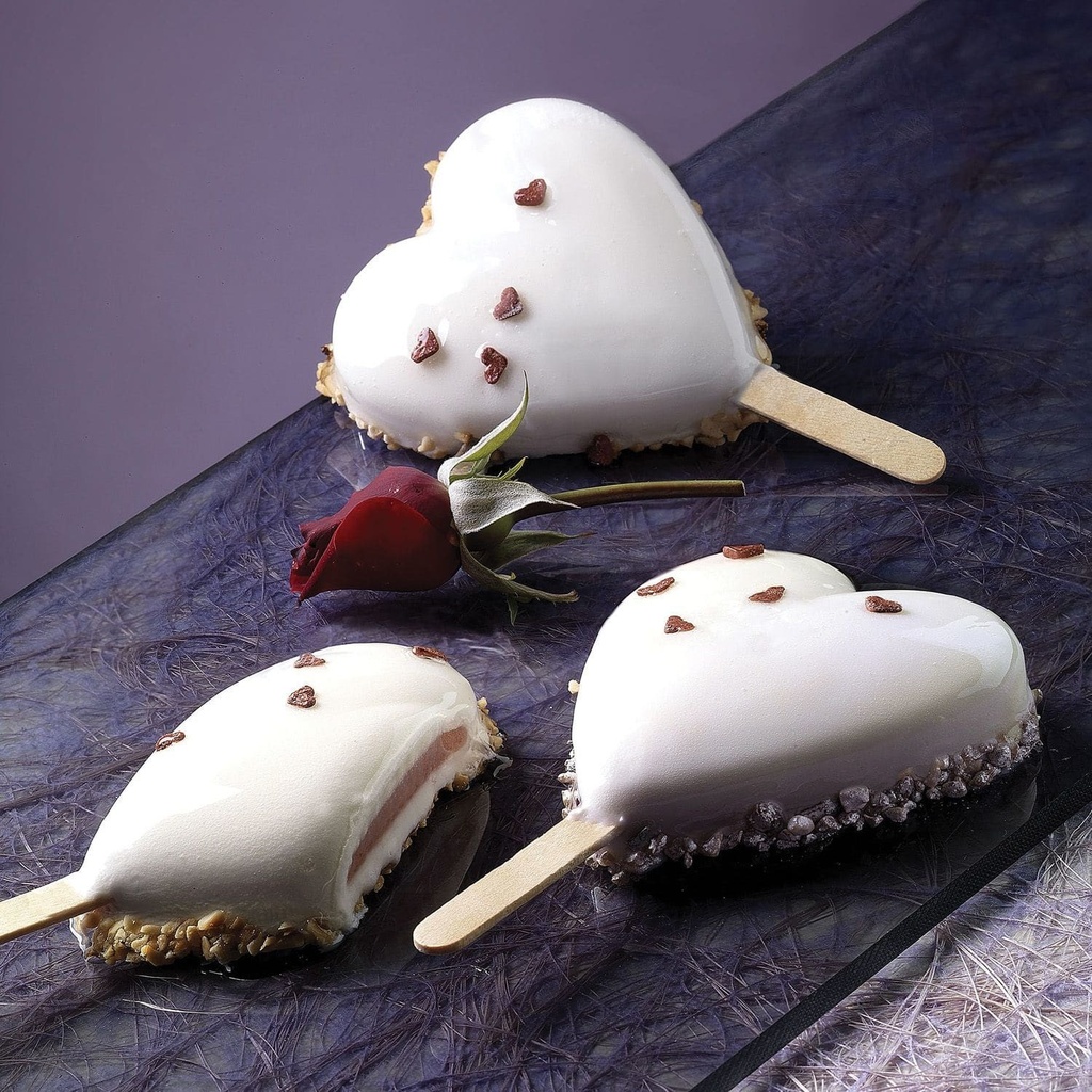 Gel03M Mini Heart-Ic- Set 2 Pcs Silicone Mould 55X68 H18 Mm