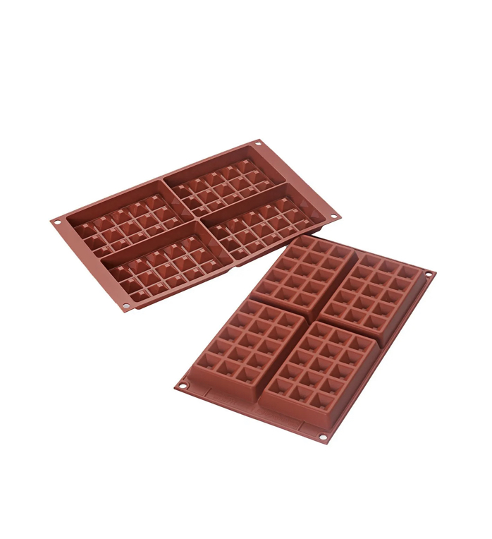 Sf155 - Terracotta Silicone Mould N.4 Waffel 130X81 H 17 Mm