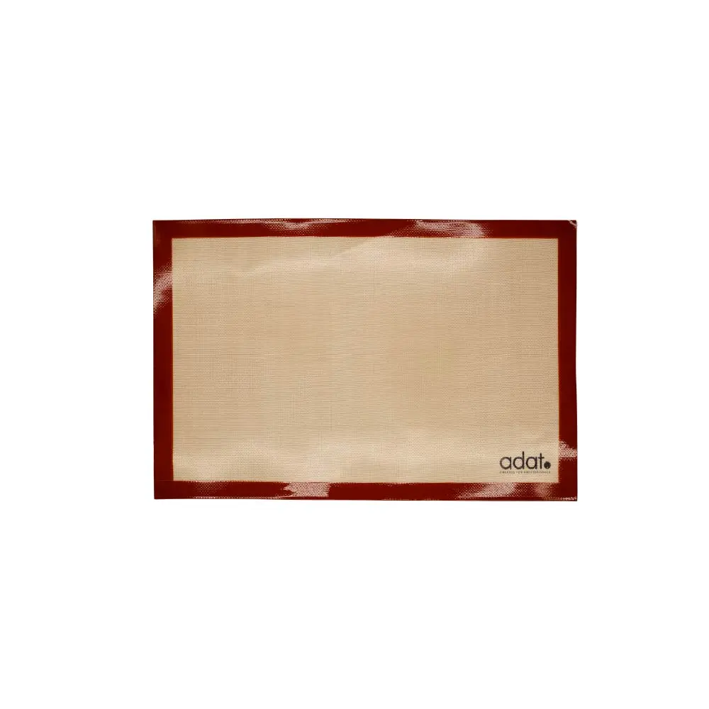 Glass Fiber Silicone Tray W: 58.5 cm; L: 38.5 cm; 
Thickness: 0.7 mm; Edge width: 2.5 cm, 
in pantone 1525C, with logo"ADAT"