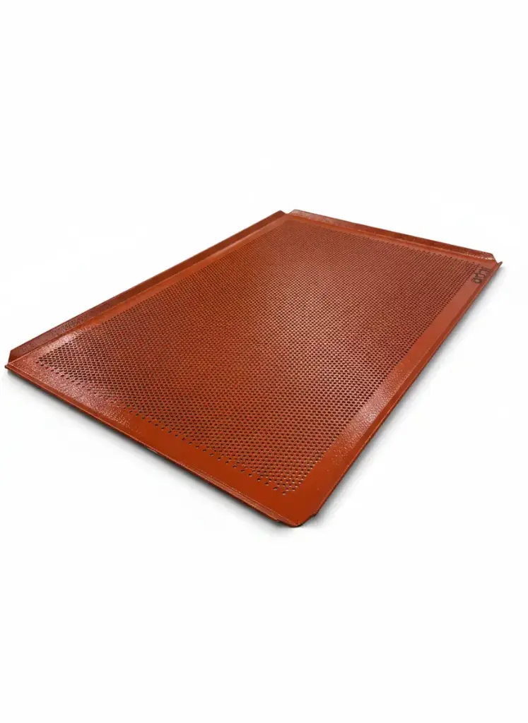 Glass Fiber Silicone Tray W: 60 cm; L: 40 cm; Depth: 1.8 cm; 
Spray-coated with silicone (Pantone 484C) 