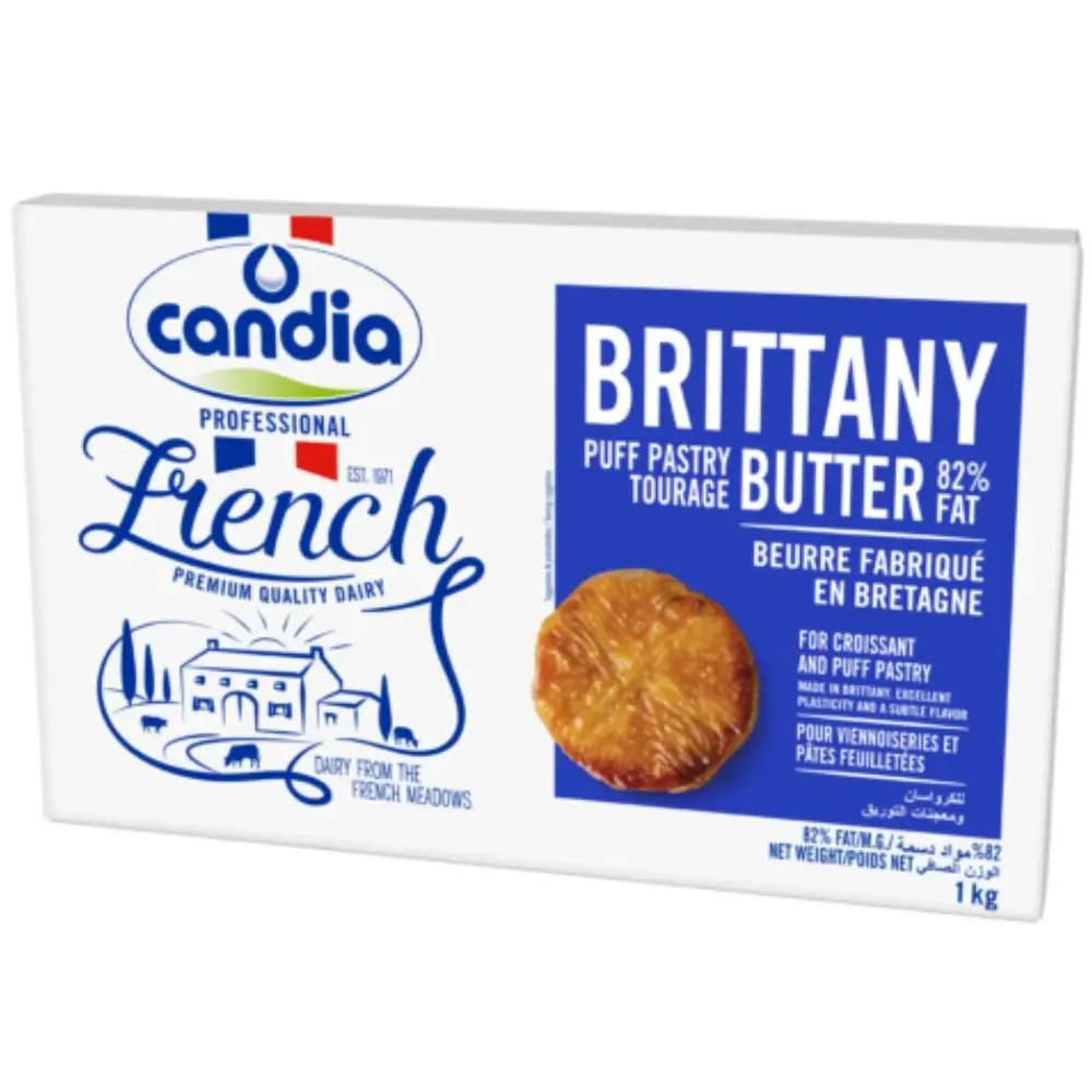 Candia Professionnel 82% Fat Brittany Butter Puff Pastry Butter 1kg Sheet