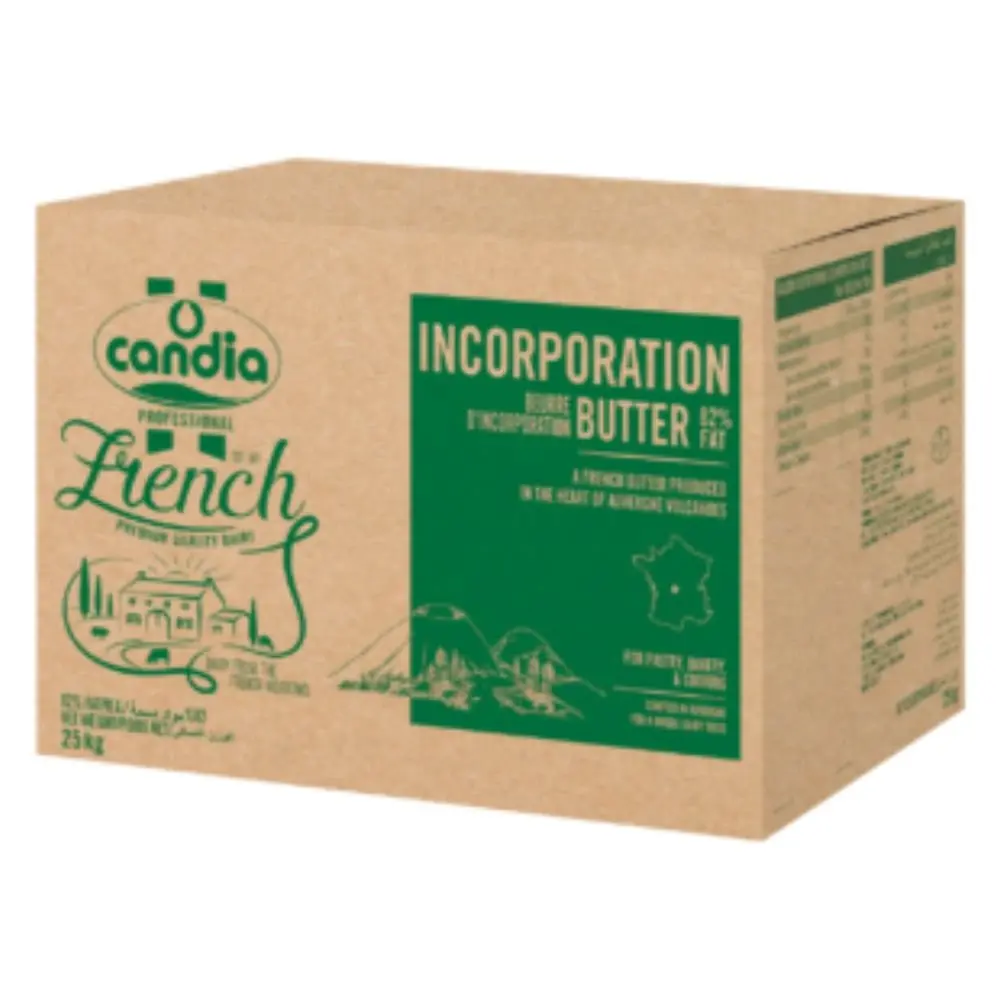 Frozen Unsalted Butter 82% Fat Candia Professionnel - 25kg Block