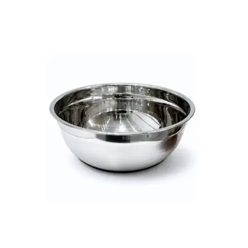 [002-24# OLD] Steel Bowl 24Cm, Rubber Bottom, Black