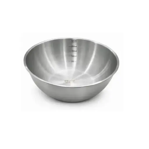 [003-25# OLD] Steel Bowl 25Cm, Rubber Bottom, Black, Sus304