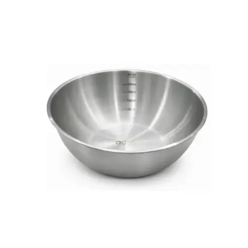[004-25# OLD] Steel Bowl 25Cm, Plain Bottom, Sus304
